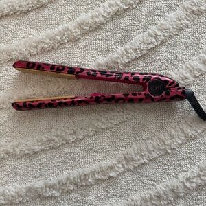 Y2K CHI Pink Leopard Hair Straightener Flat Iron Limited Edition